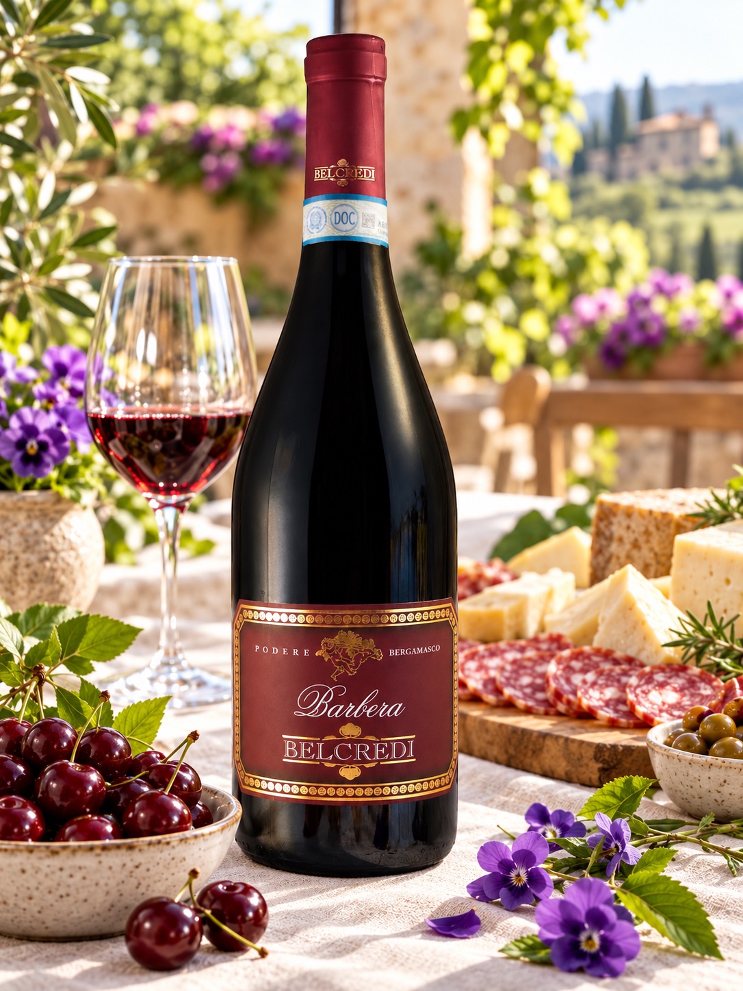 Bottiglia BARBERA OLTREPO’ PAVESE DOC VINO FRIZZANTE LINEA BERGAMASCO Belcredi
