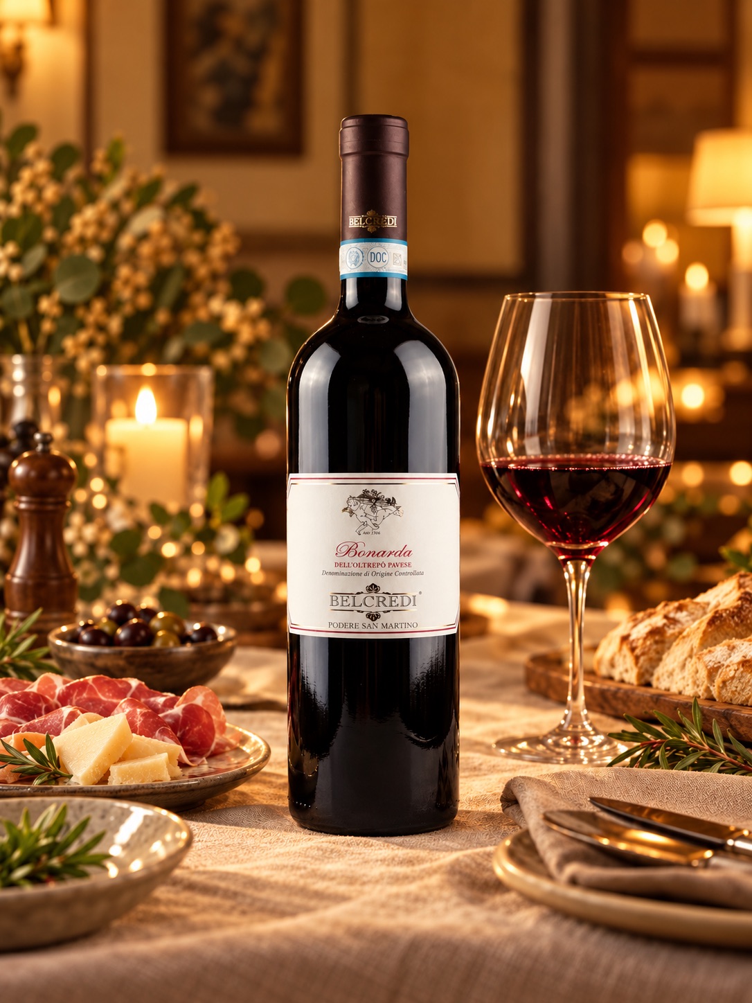 Bottiglia BONARDA DELL’OLTREPO’ PAVESE DOC VINO FRIZZANTE LINEA SAN MARTINO Belcredi